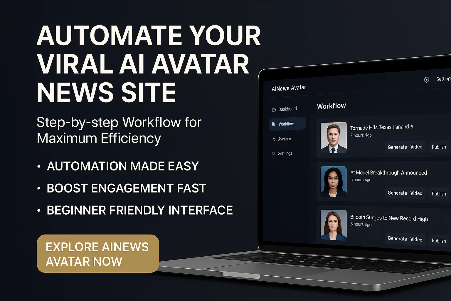 How to Use AINews Avatar: Step-by-Step Workflow to Automate Viral AI Avatar News Sites featured image