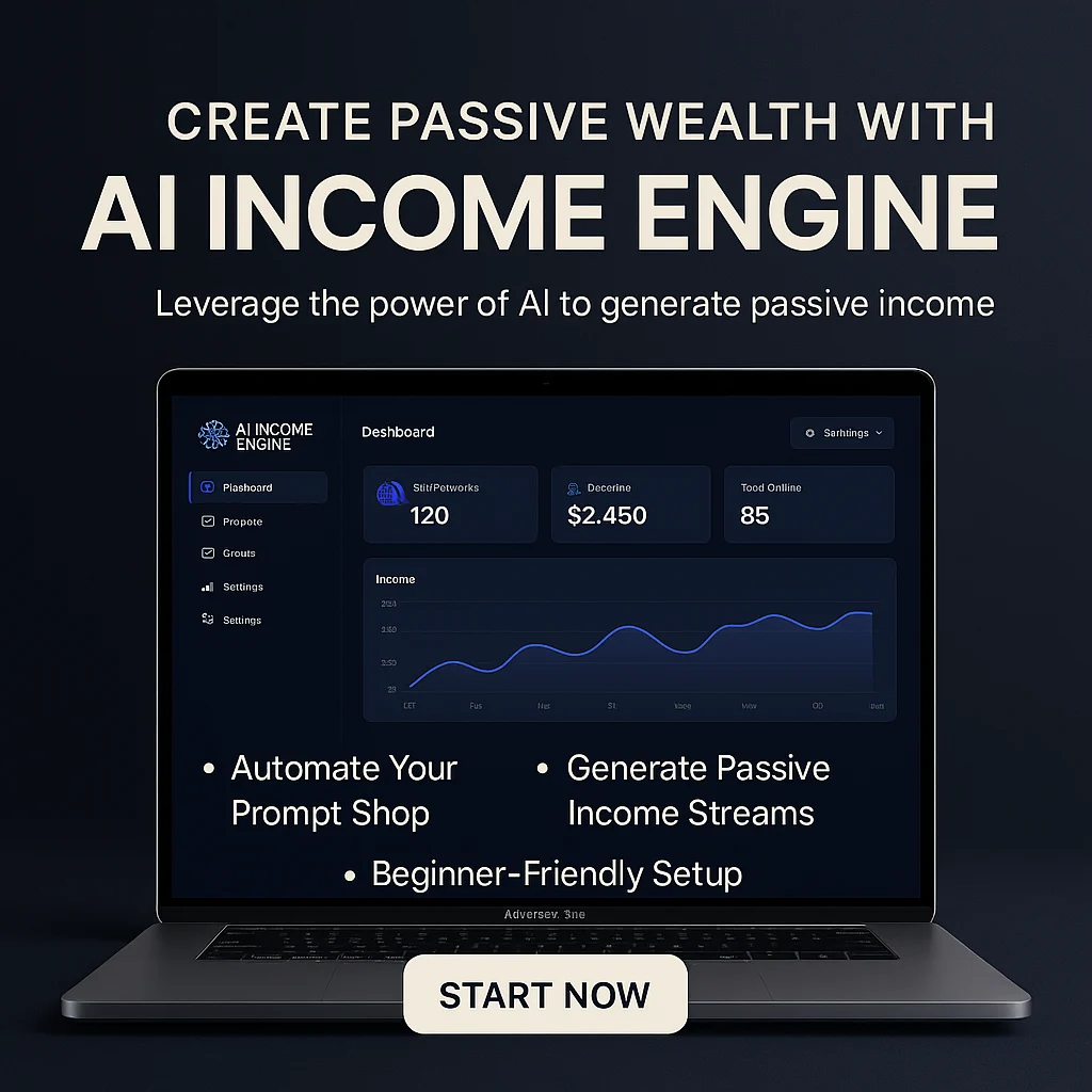 AI INCOME ENGINE: Create Passive Wealth With A Prompt Shop Beginner Guide featured image