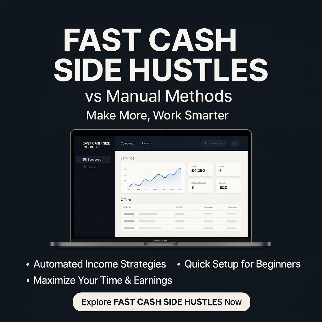 FAST CASH SIDE HUSTLES vs Manual Methods: Which Path Yields Faster, Smarter Earnings? featured image