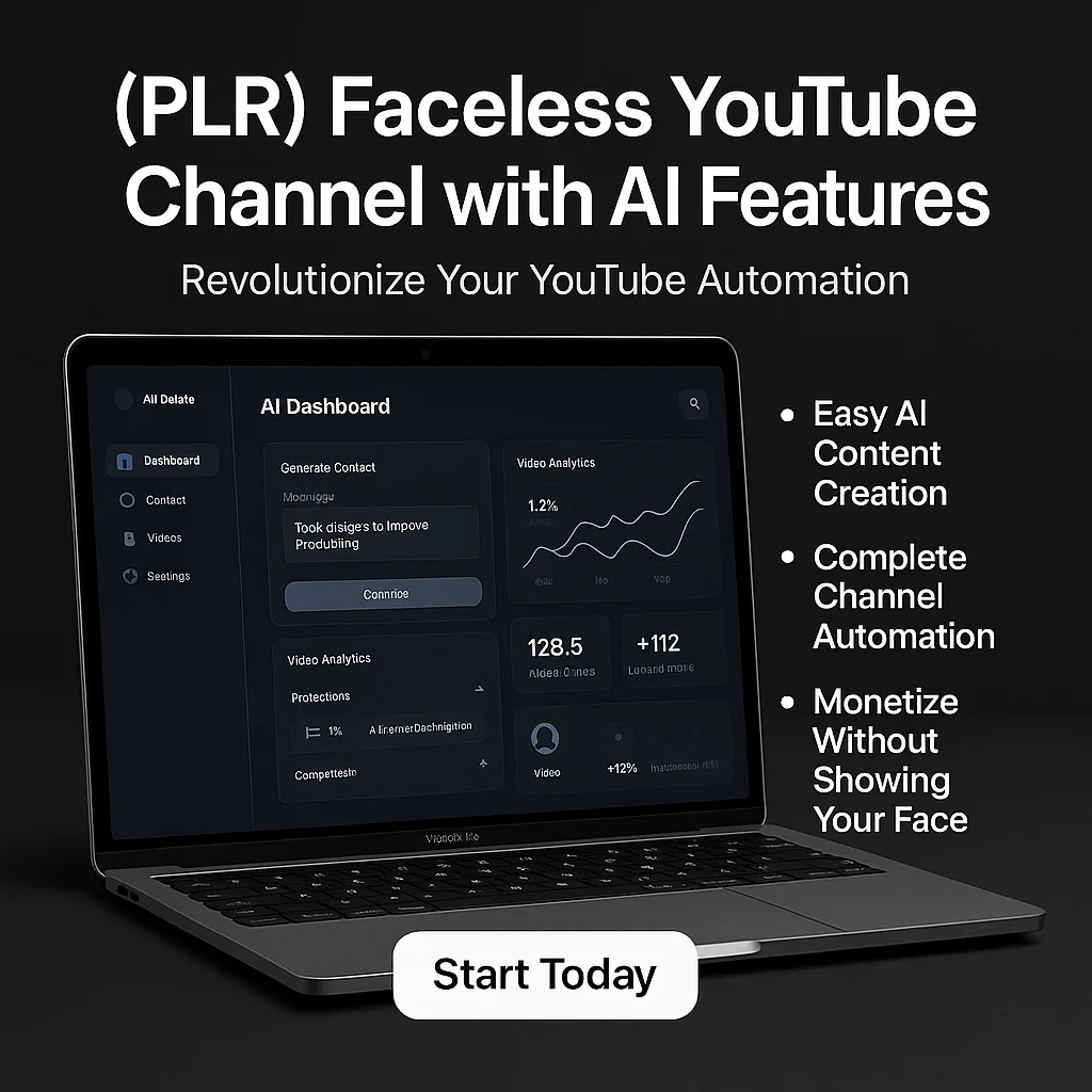 In-Depth (PLR) Faceless YouTube Channel with AI Feature Breakdown for Smart Buyers featured image