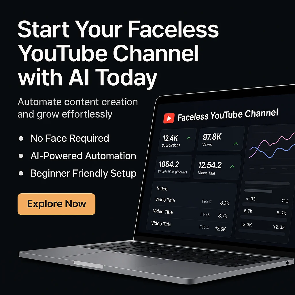 (PLR) Faceless YouTube Channel with AI Beginner Guide: Start Your Automated YouTube Journey Today featured image