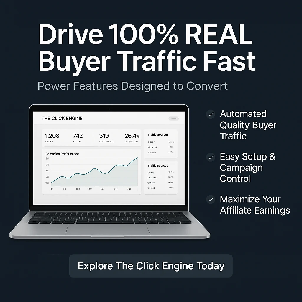 The Click Engine - Get 100% REAL Buyer Traffic Feature Breakdown featured image