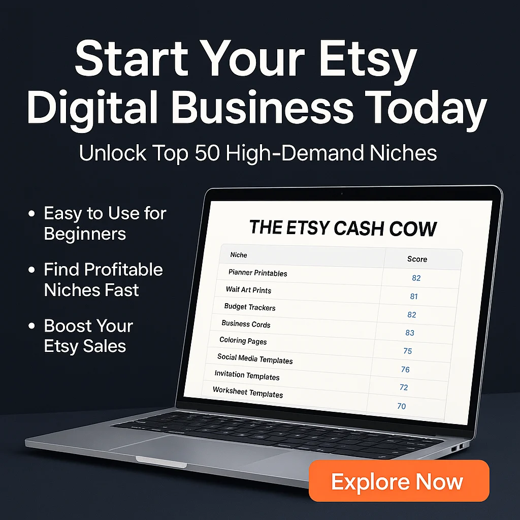 The Etsy Cash Cow: 50 High-Demand Digital Niches Beginner Guide – Start Your Digital Business Right featured image
