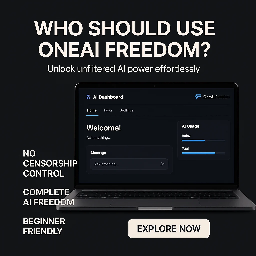 Who Should Use OneAi Freedom - All AIs Uncensored, No Rules, No Censorship Software? featured image